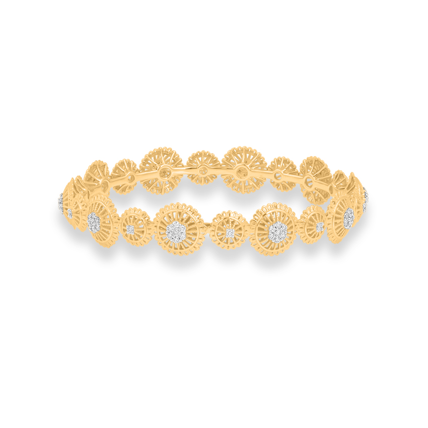 Stylish Cluster Diamond Bangle