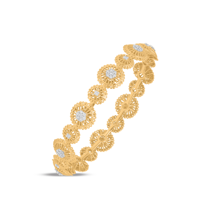 Stylish Cluster Diamond Bangle