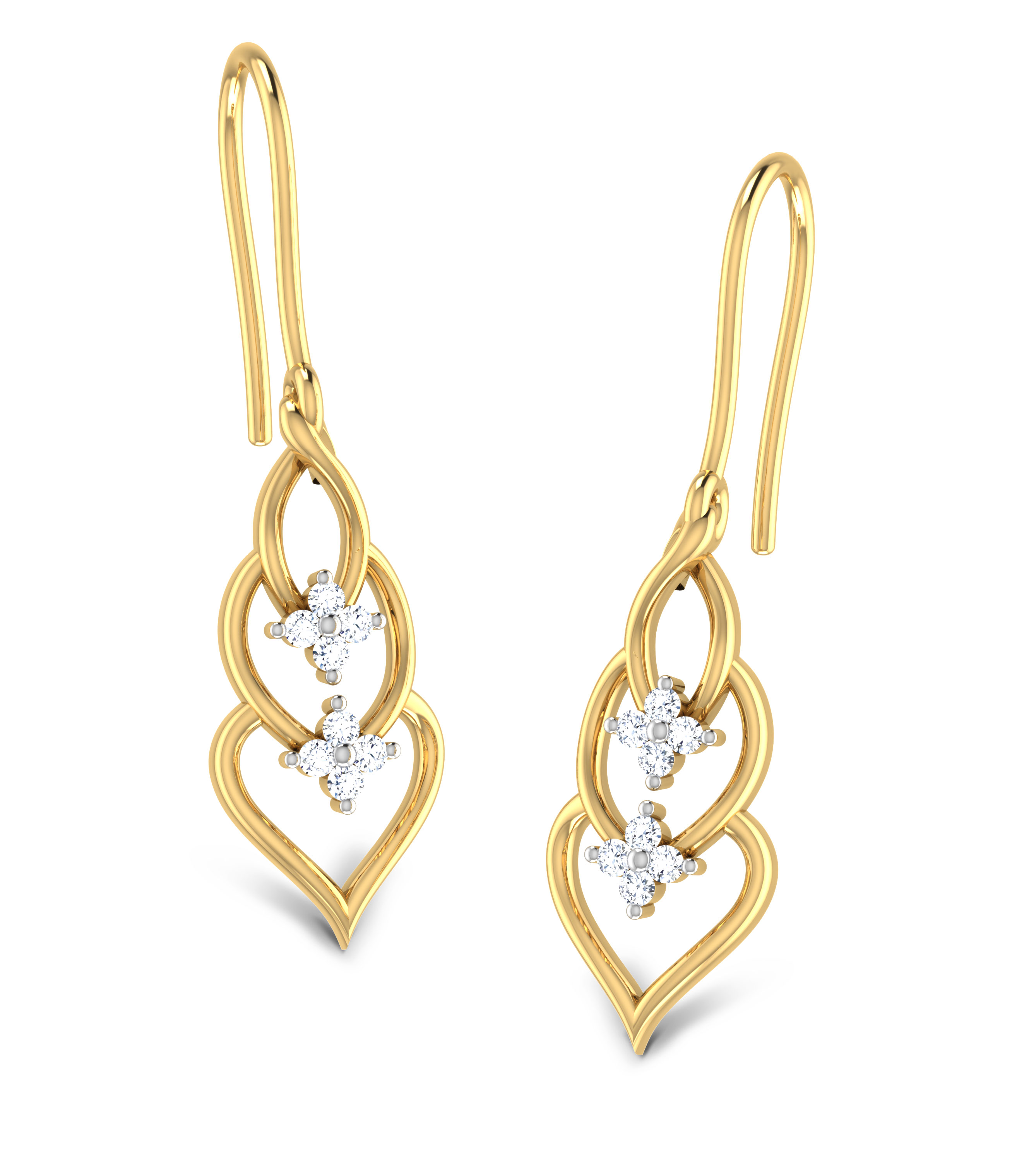 Trio Poire Diamond Drop Earrings