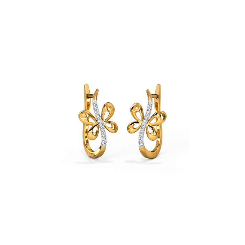 Adeal Butterfly Diamond Hoop Earrings