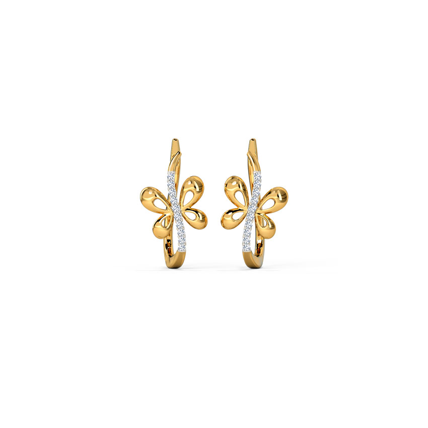 Adeal Butterfly Diamond Hoop Earrings