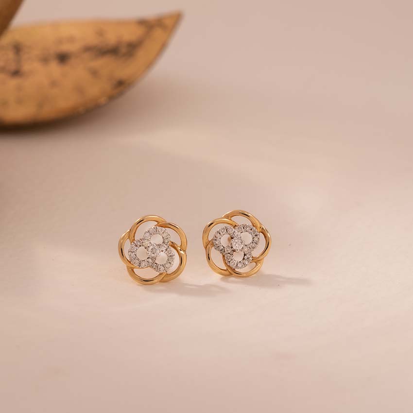 Ava Intertwined Diamond Stud Earrings