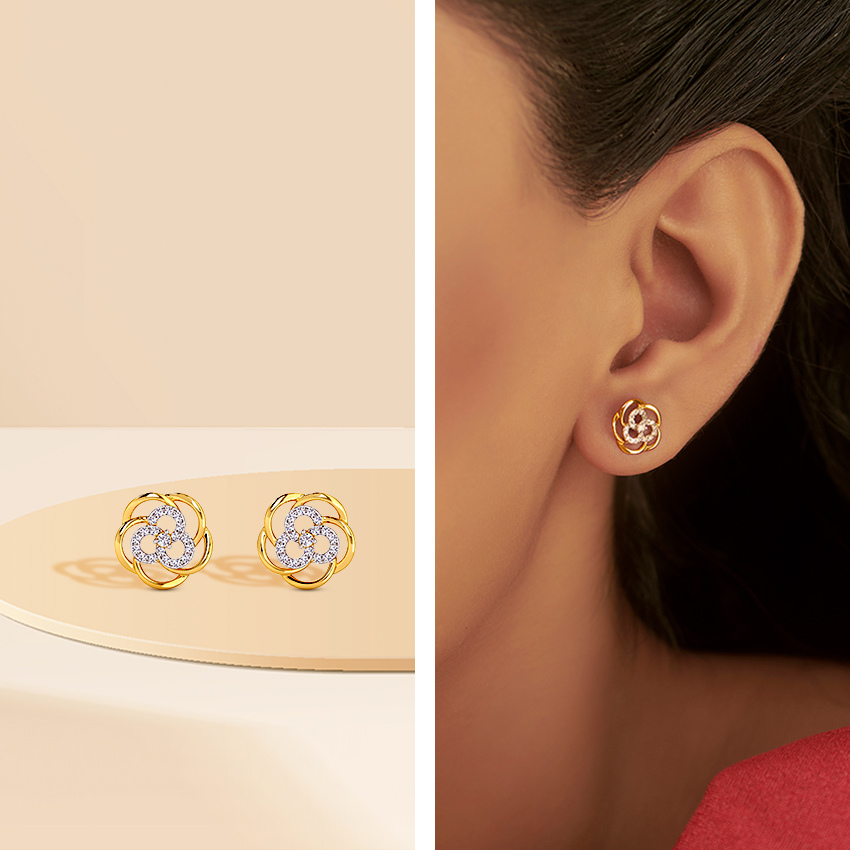 Ava Intertwined Diamond Stud Earrings