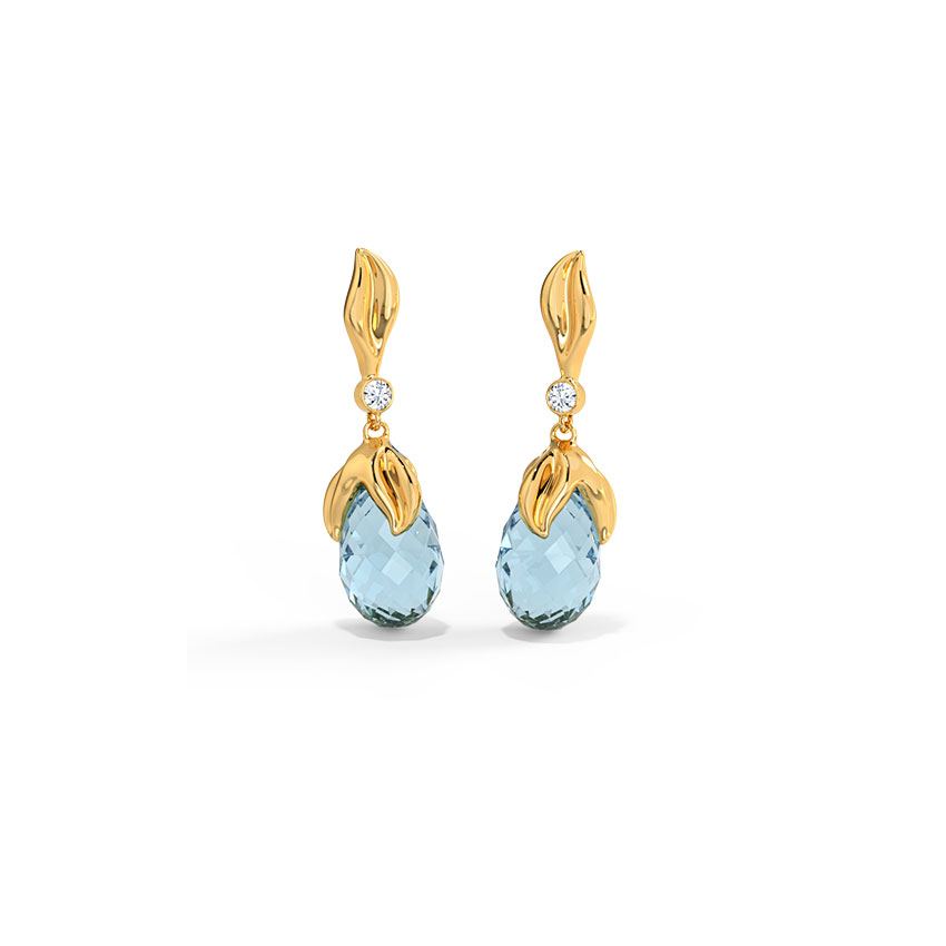 Elegant Dewdrops Gemstone Drop Earrings