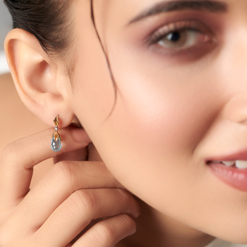 Elegant Dewdrops Gemstone Drop Earrings