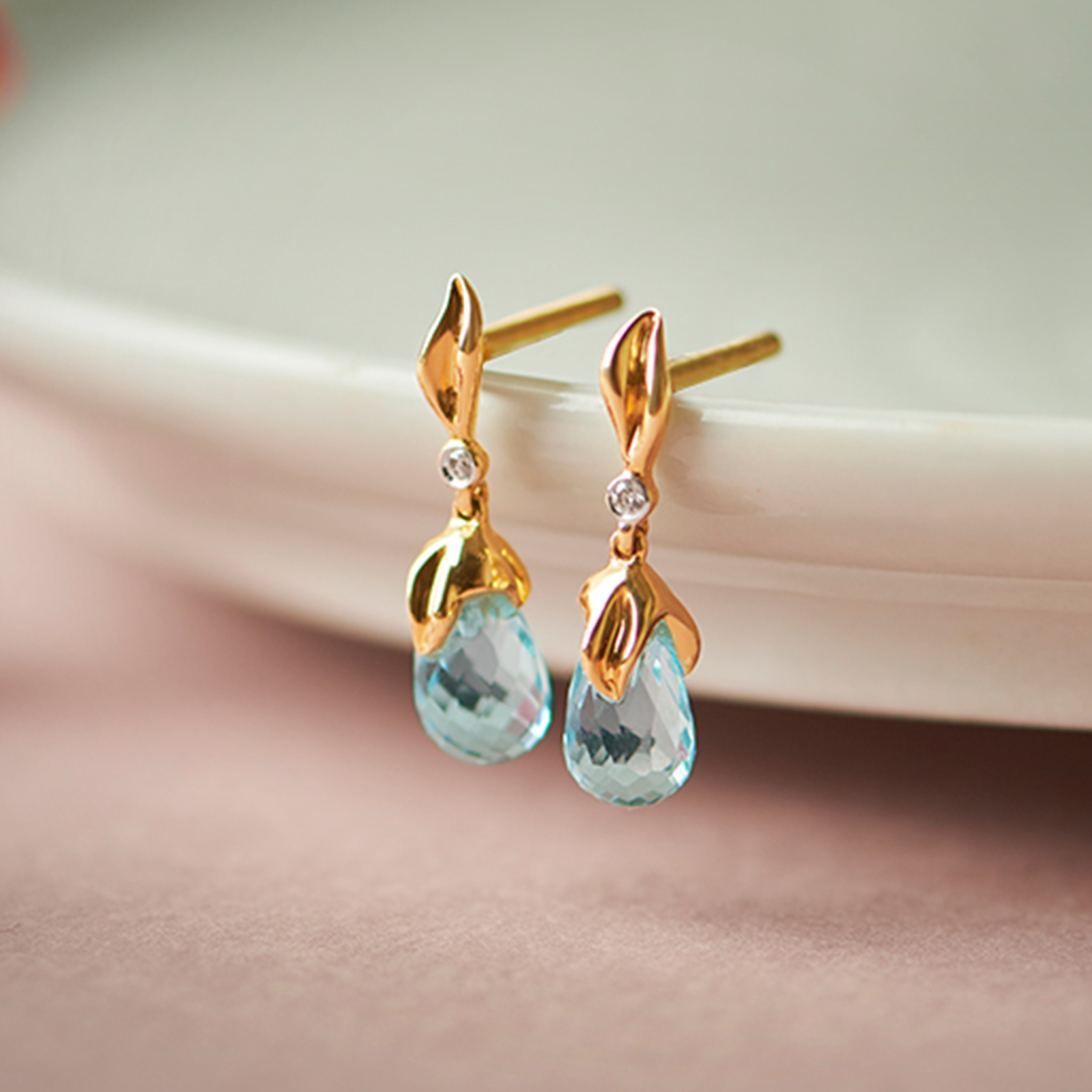 Elegant Dewdrops Gemstone Drop Earrings