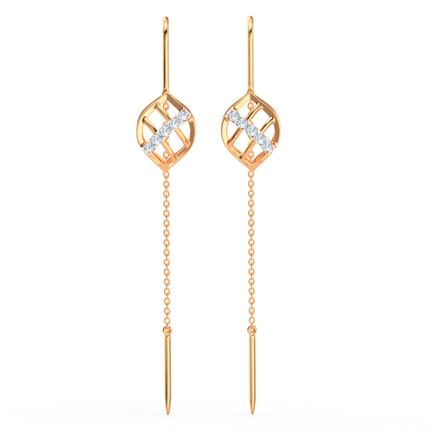 Lattice Diamond Sui Dhaga Earrings