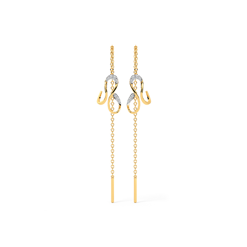 Twirl Diamond Sui Dhaga Earrings