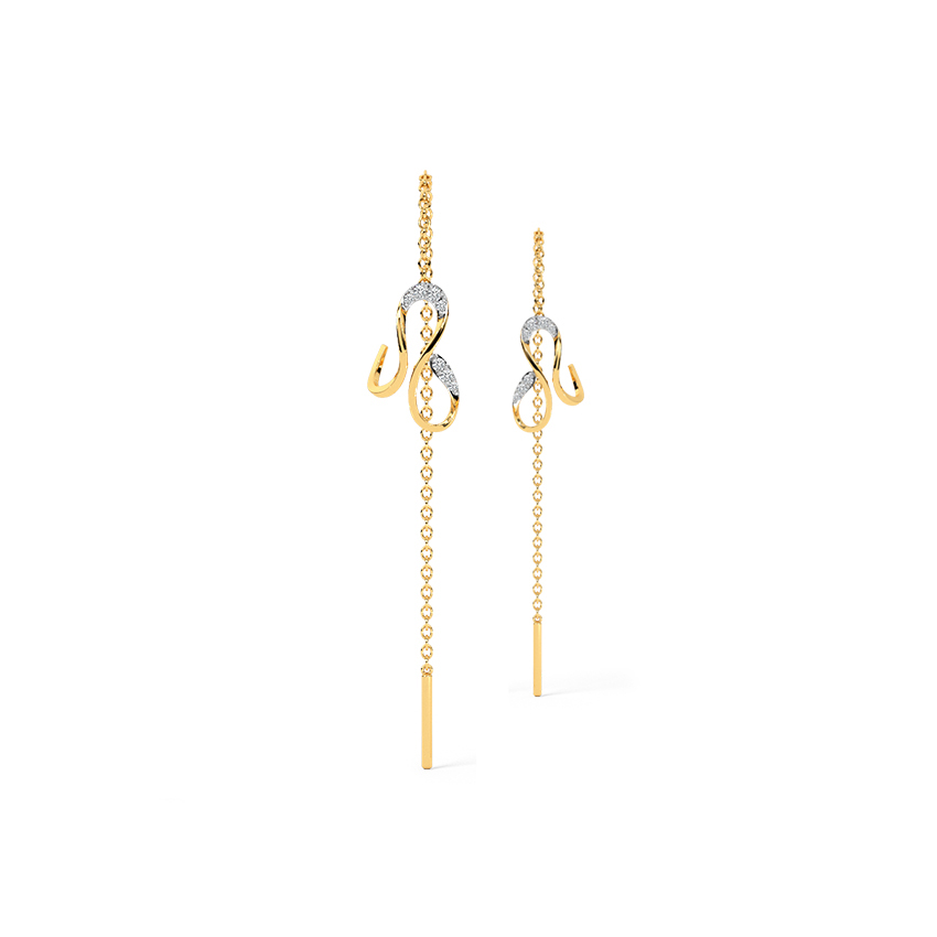 Twirl Diamond Sui Dhaga Earrings