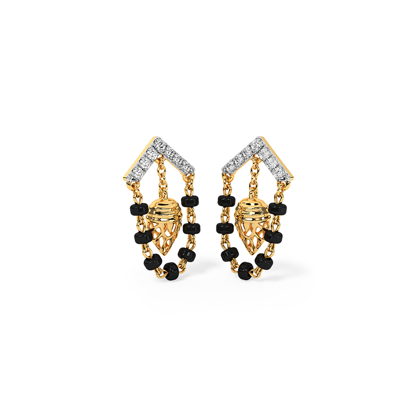 Ada Diamond Drop Mangalsutra Earrings