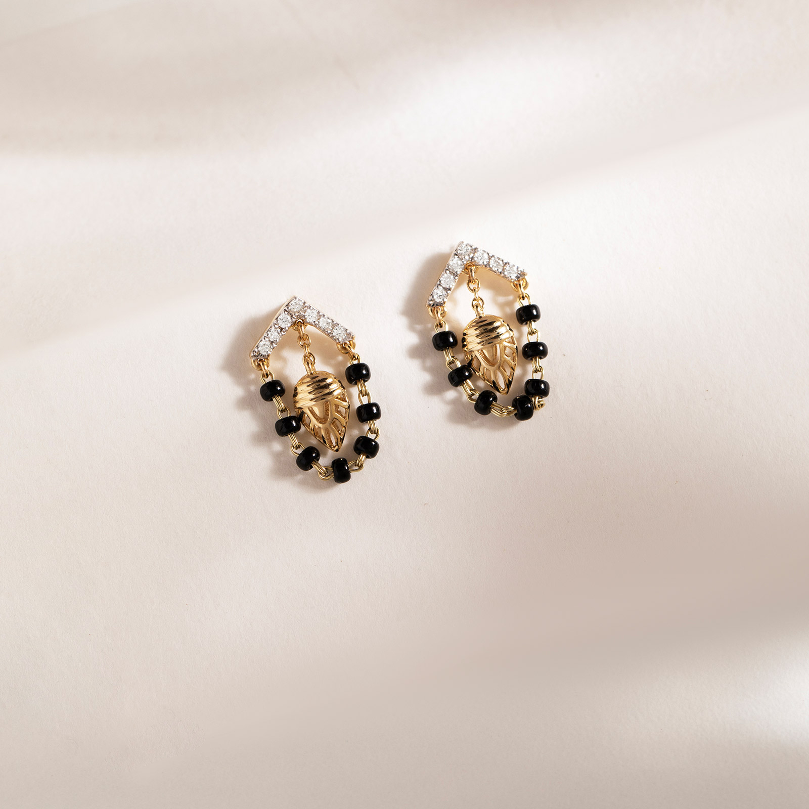 Ada Diamond Drop Mangalsutra Earrings