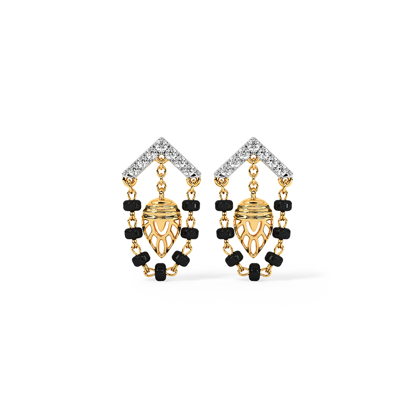 Ada Diamond Drop Mangalsutra Earrings