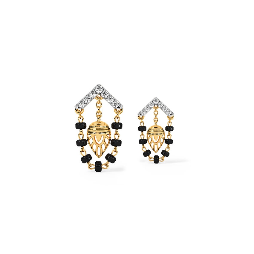 Ada Diamond Drop Mangalsutra Earrings