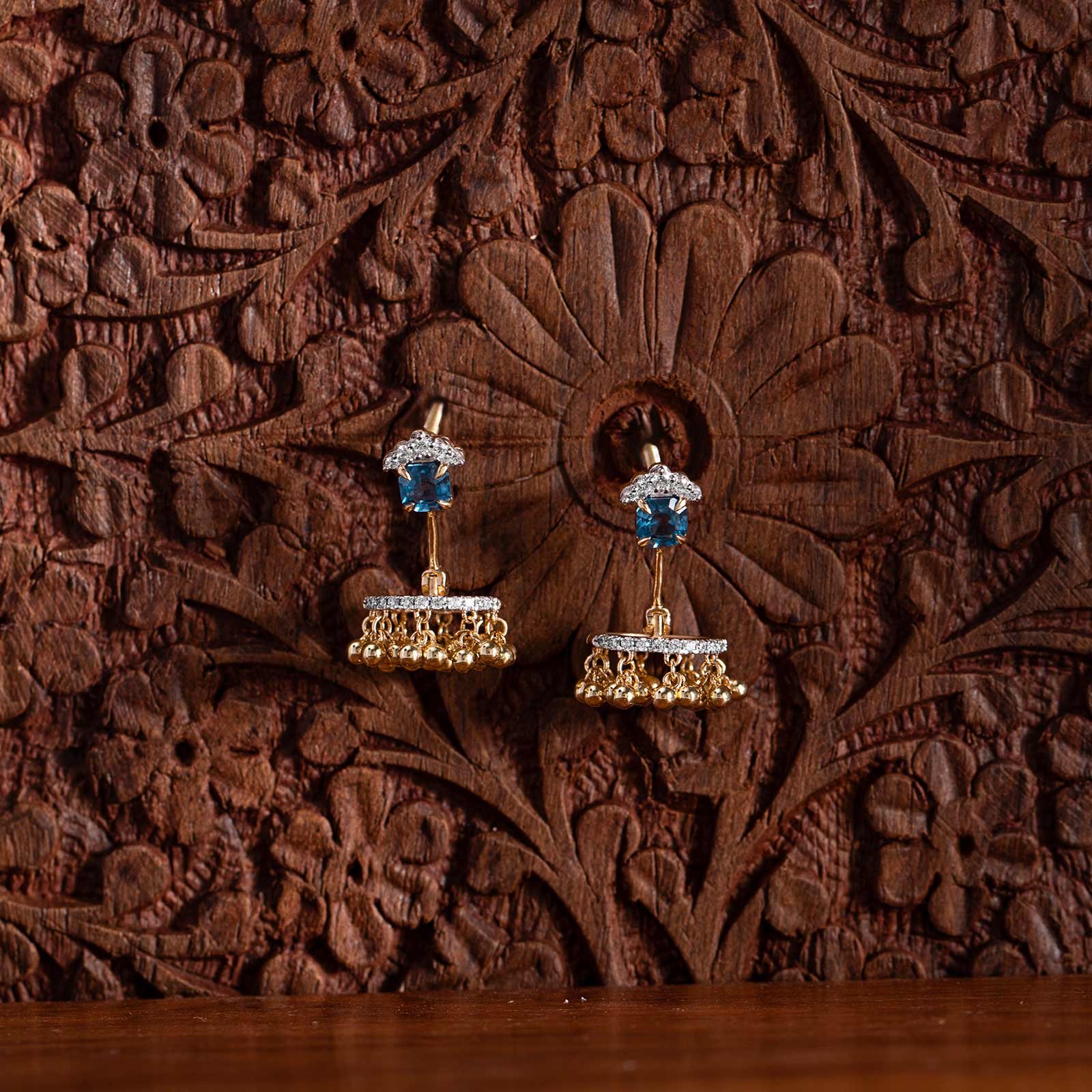 Taaj Gemstone Jhumki Earrings