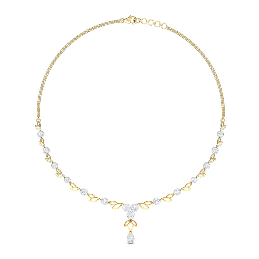 Lotus Petal Diamond Necklace