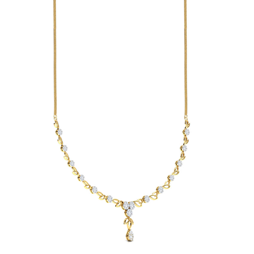 Lotus Petal Diamond Necklace