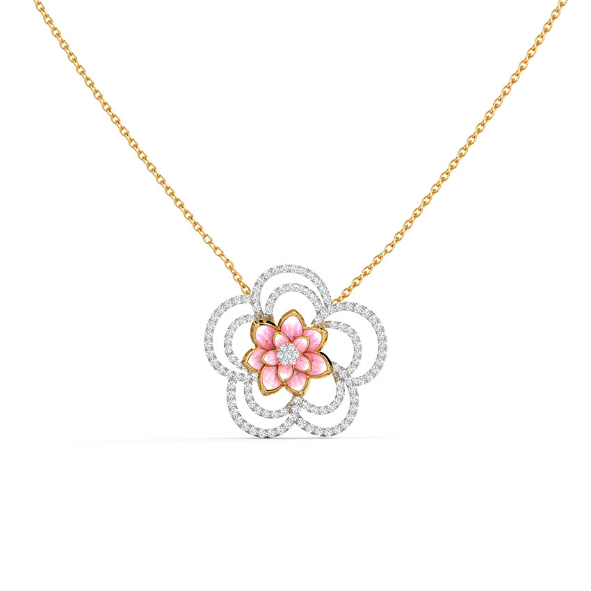 Sparkling Bloom Lotus Diamond Necklace