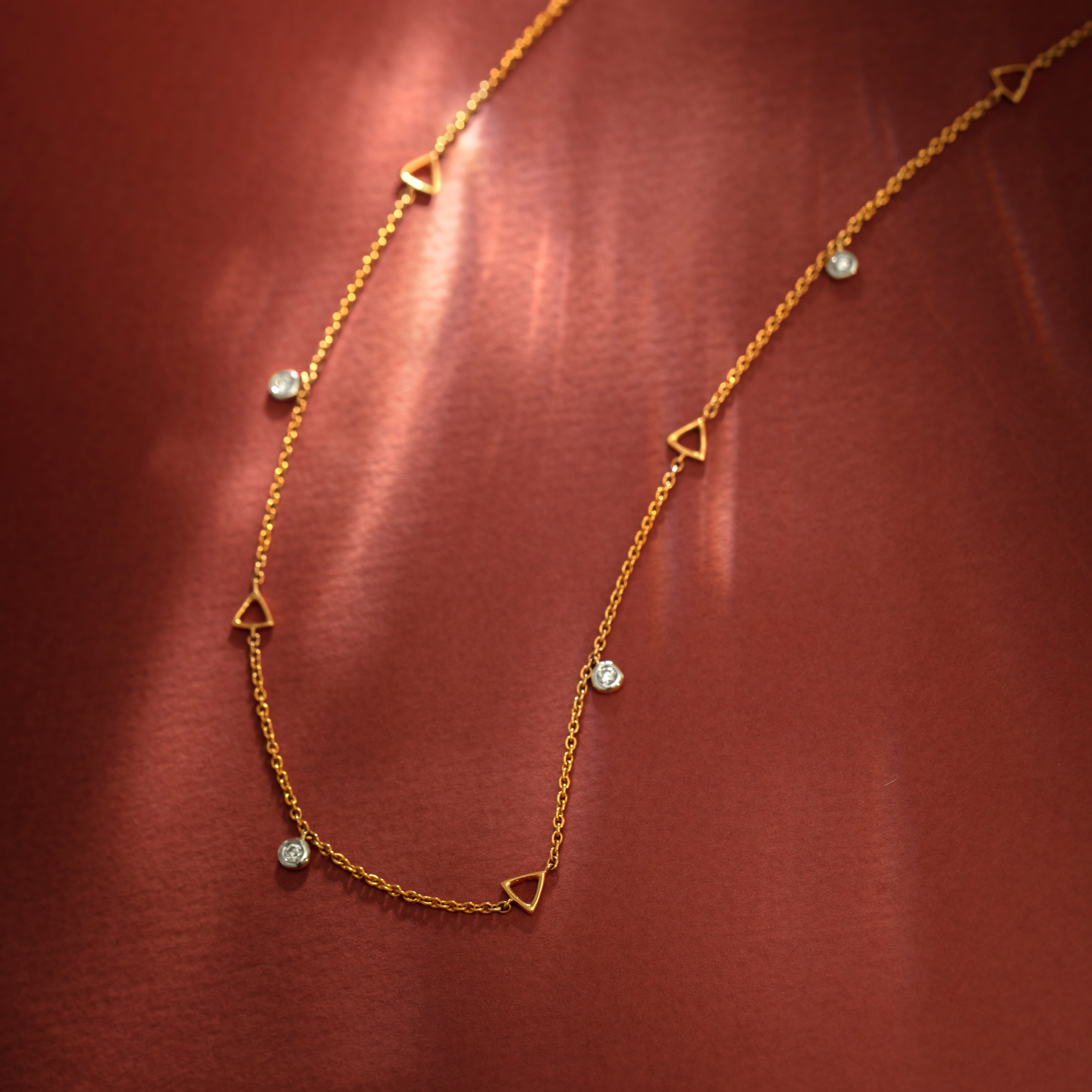 Geometric Fine Line Diamond Necklace