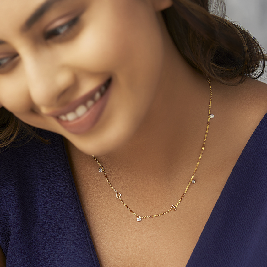 Geometric Fine Line Diamond Necklace