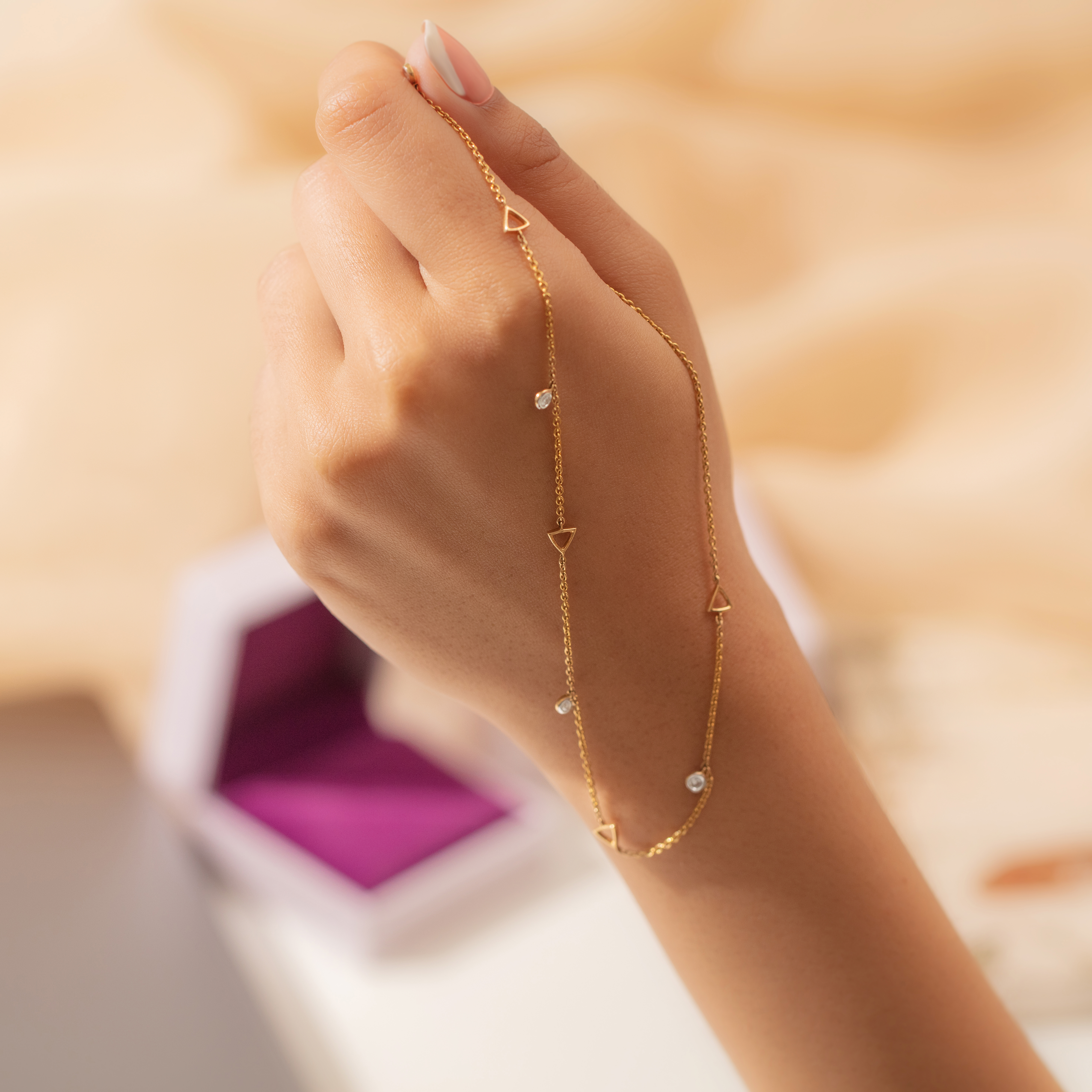 Geometric Fine Line Diamond Necklace