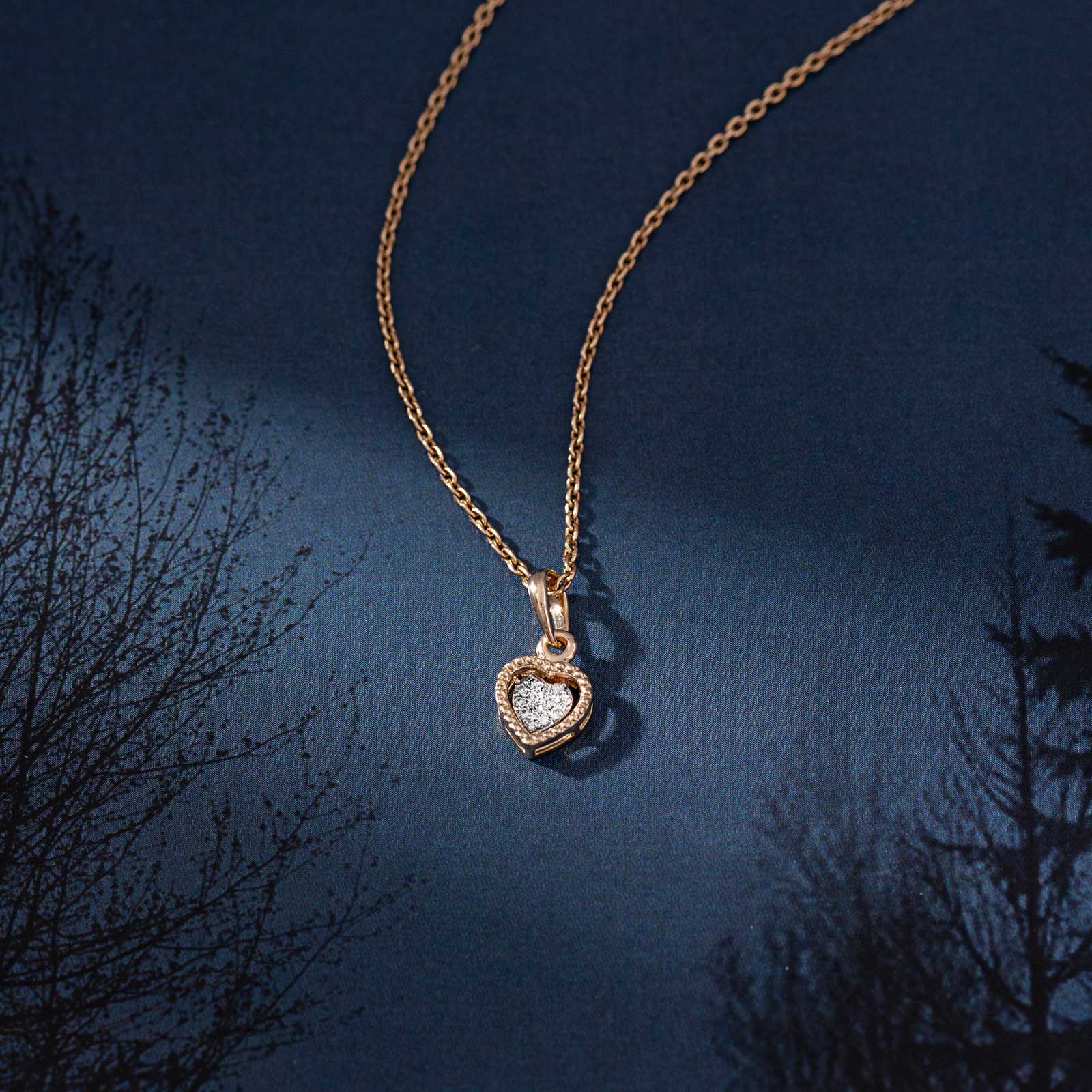 Swaying Hearts Diamond Pendant