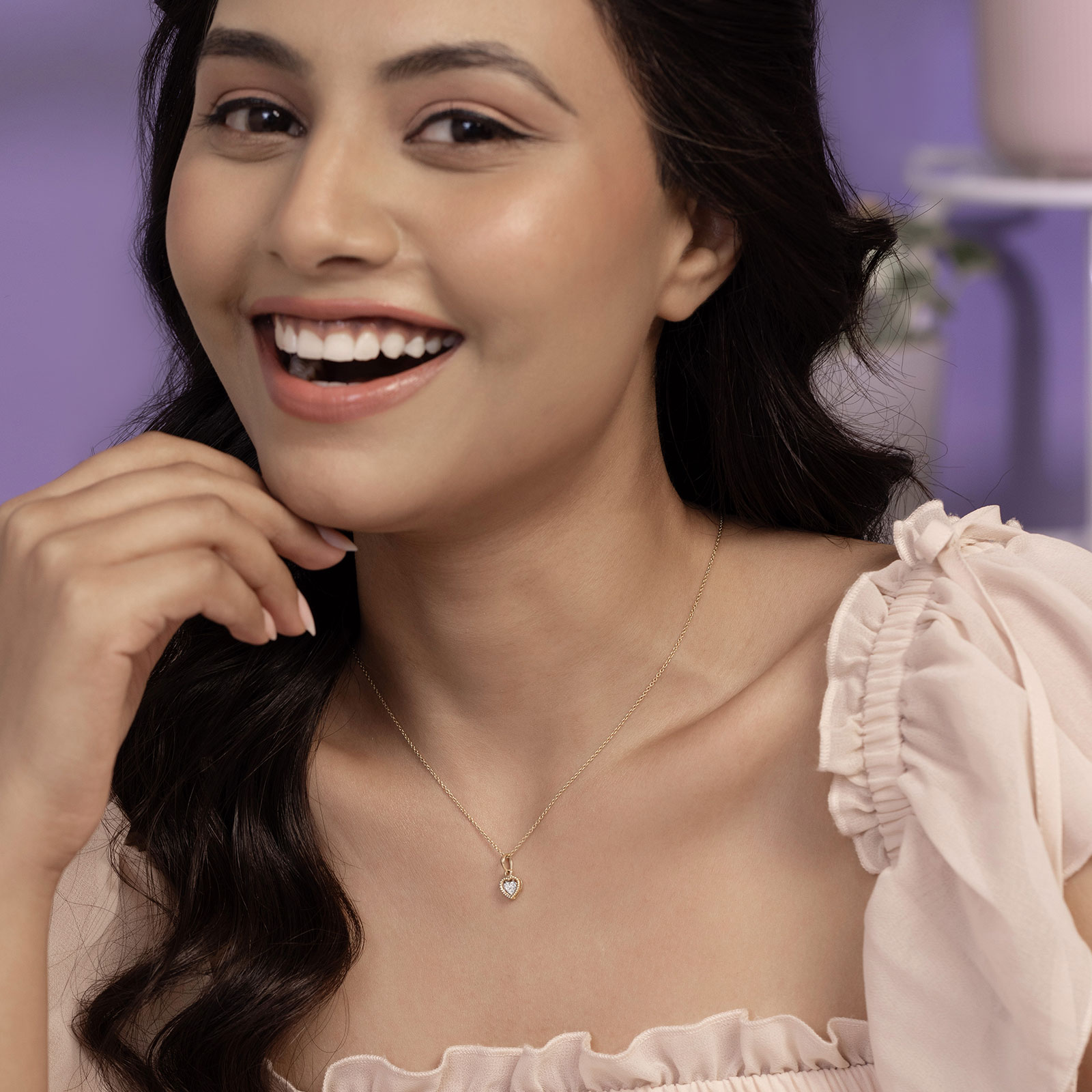 Swaying Hearts Diamond Pendant