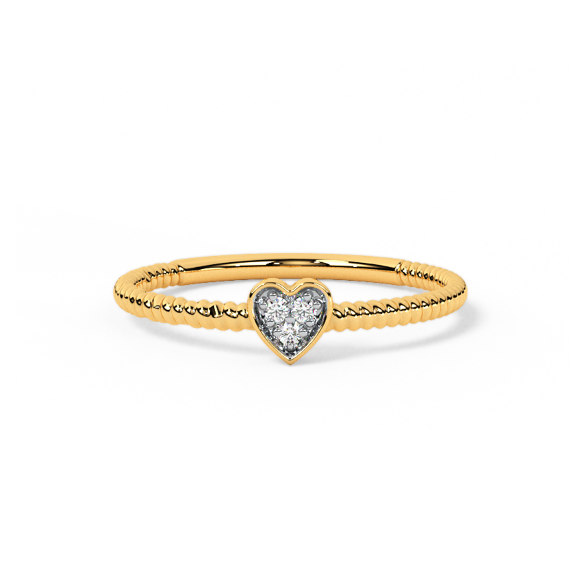Swirl Heart Diamond Ring