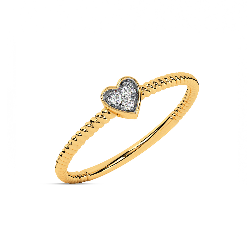 Swirl Heart Diamond Ring