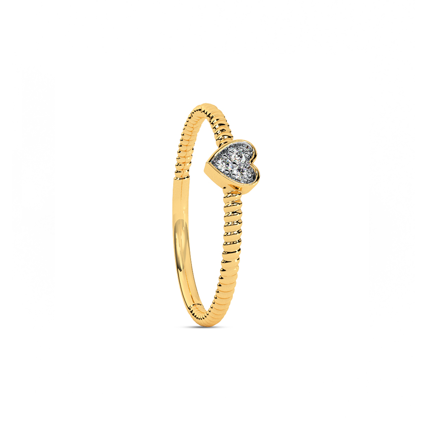 Swirl Heart Diamond Ring