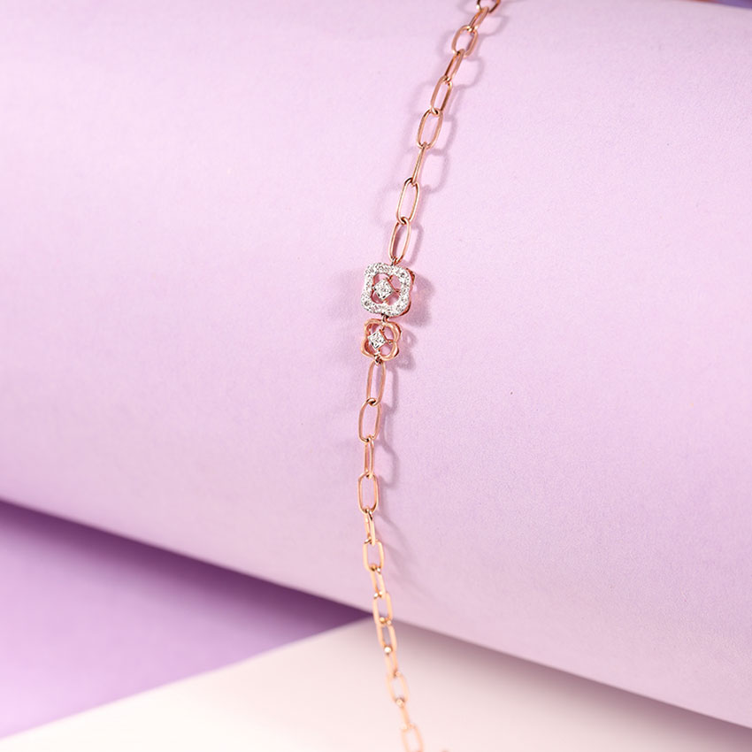 Twin Clover Diamond Bracelet