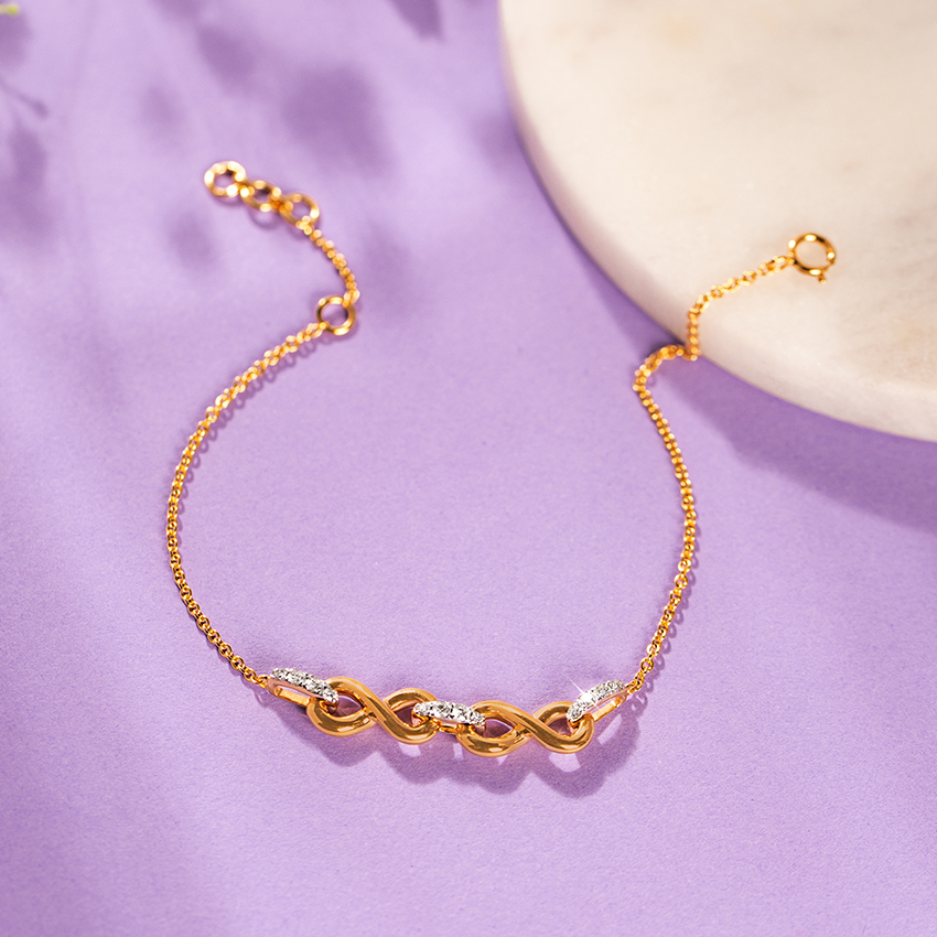 Twist And Twirl Infinity Diamond Bracelet