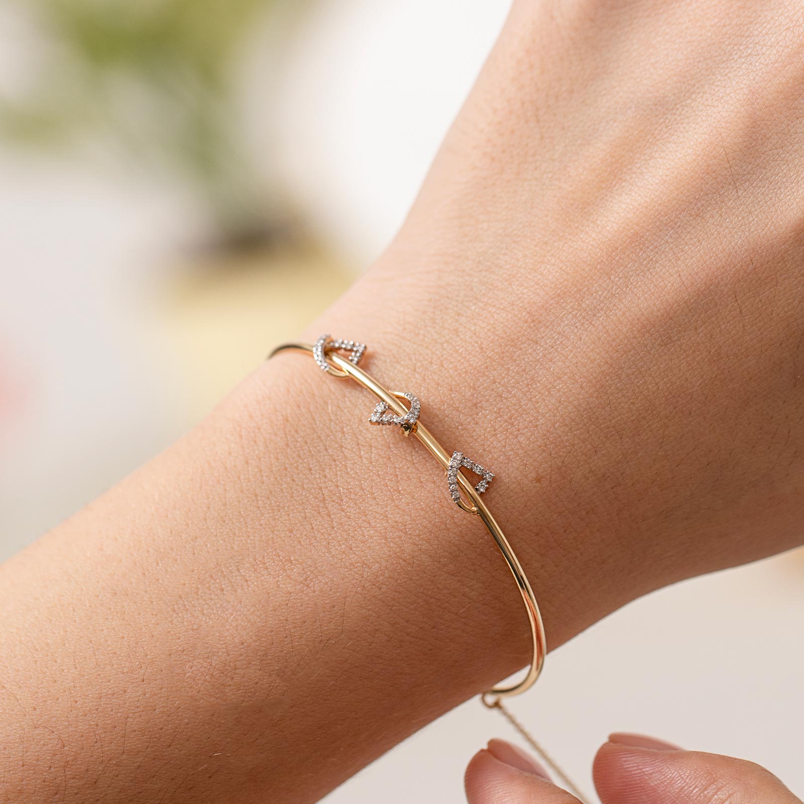 Abstract Knots Diamond Bracelet