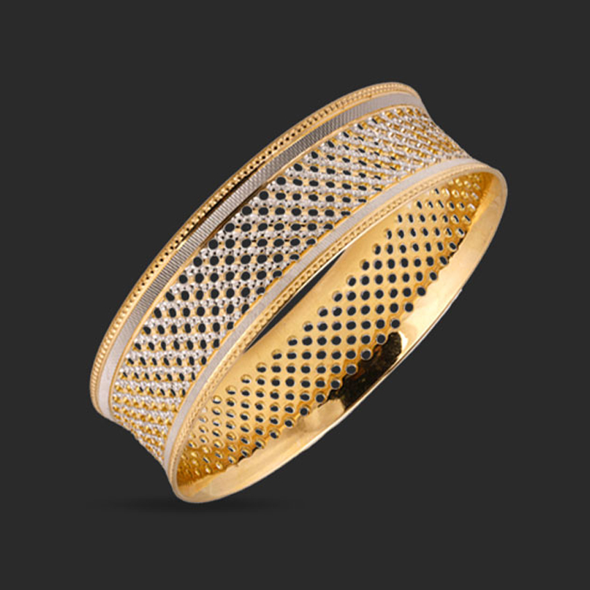 Lattice Mesh 22KT Gold Bangle