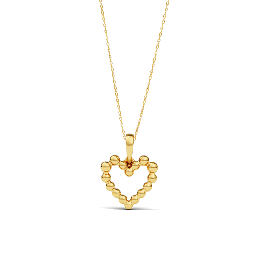 Heart Disc Gold Pendant