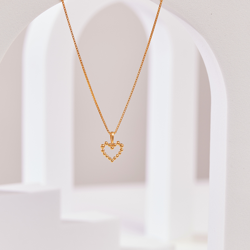 Heart Disc Gold Pendant