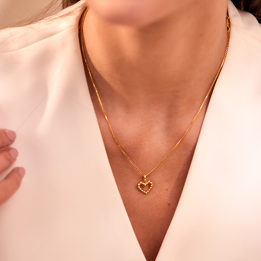 Heart Disc Gold Pendant