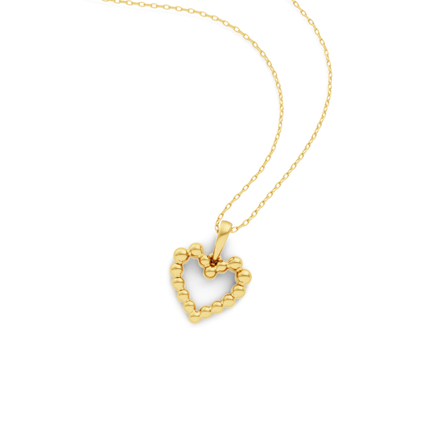 Heart Disc Gold Pendant