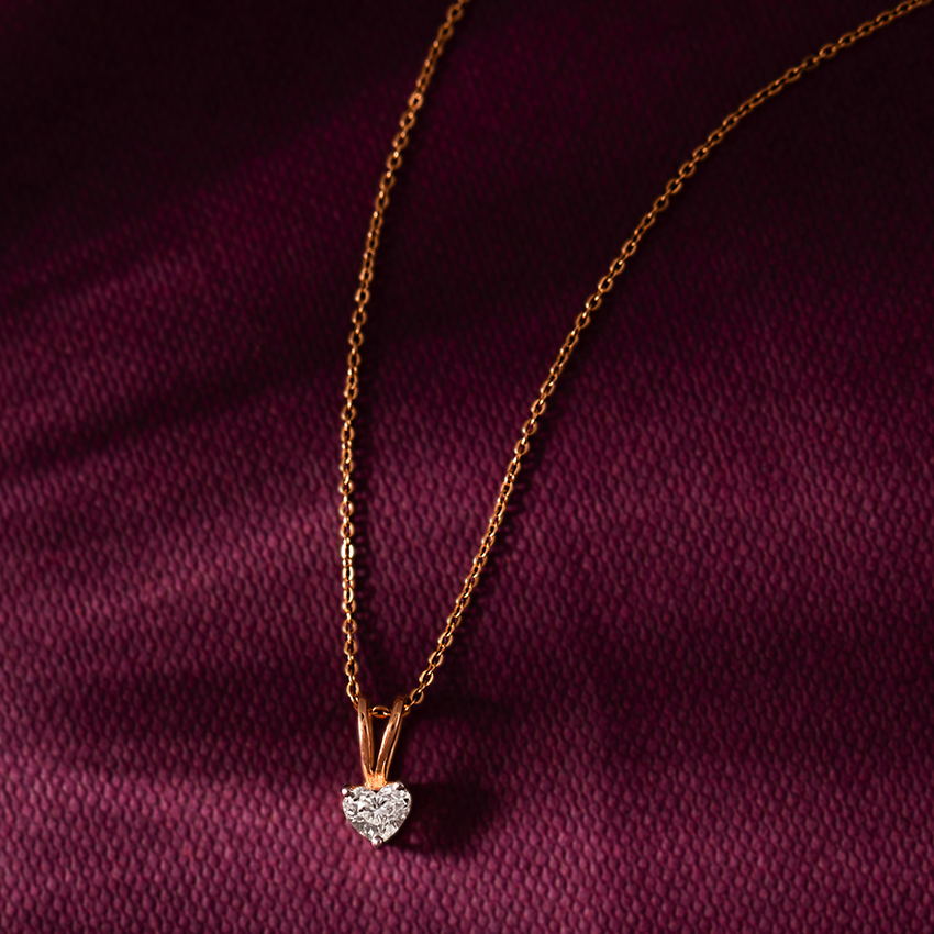 Loopy Heart Solitaire Pendant