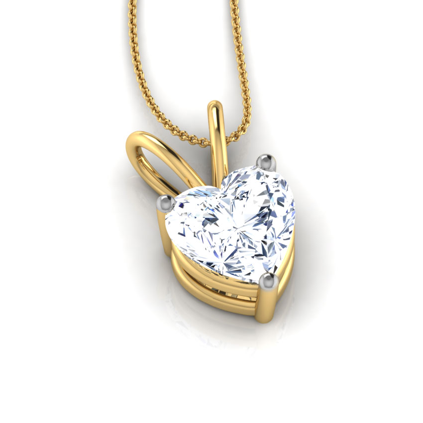 Loopy Heart Solitaire Pendant