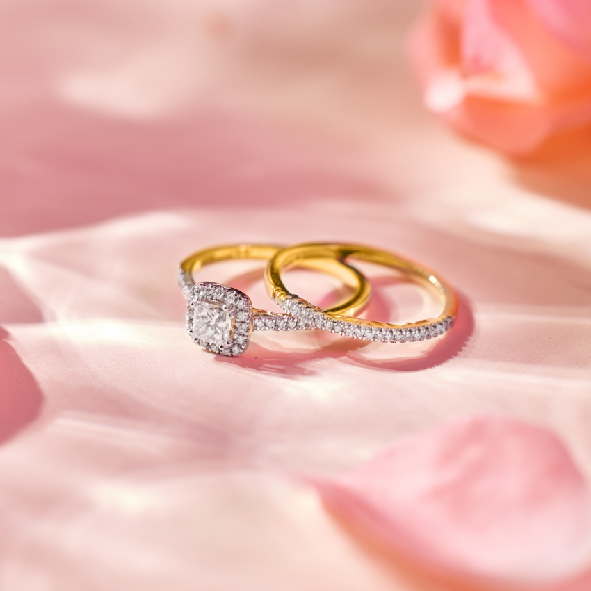 Sunshine Solitaire Bridal Ring Set