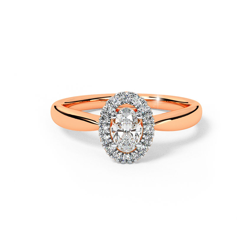 Ovo Diamond Solitaire Ring
