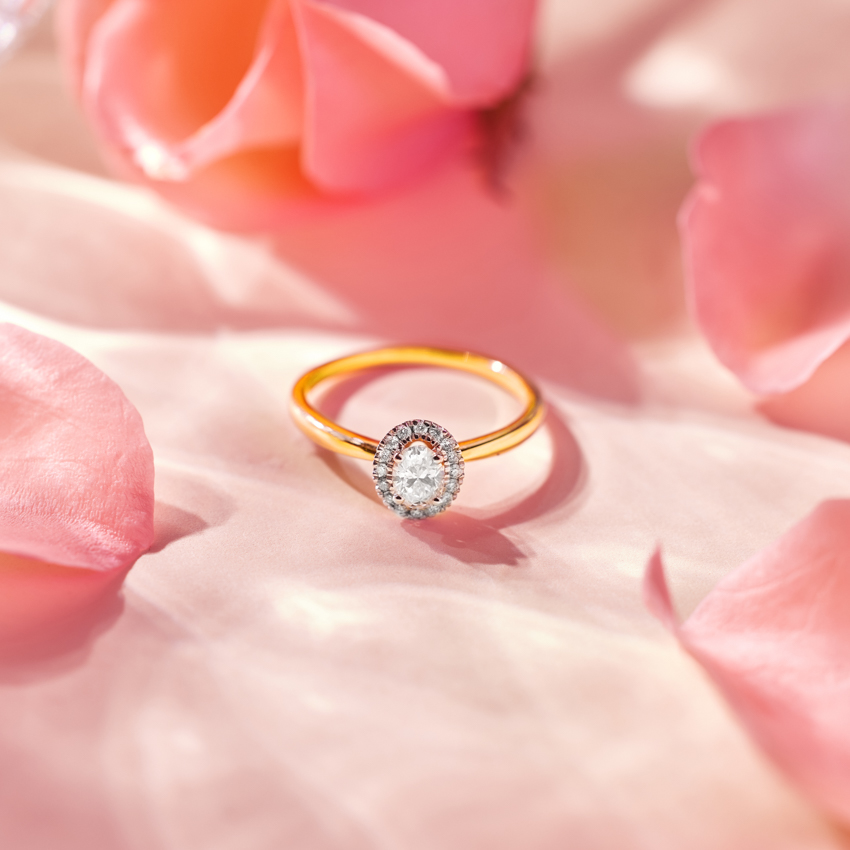 Ovo Diamond Solitaire Ring