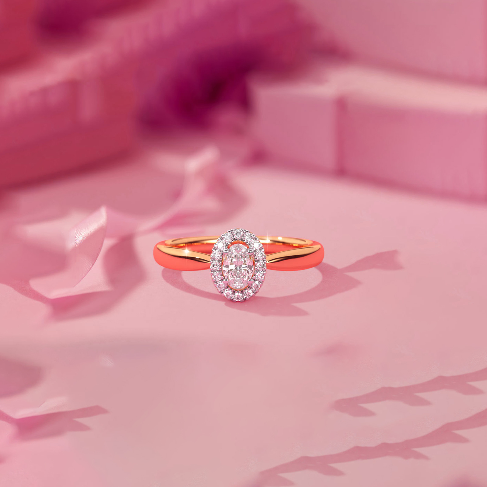 Ovo Diamond Solitaire Ring