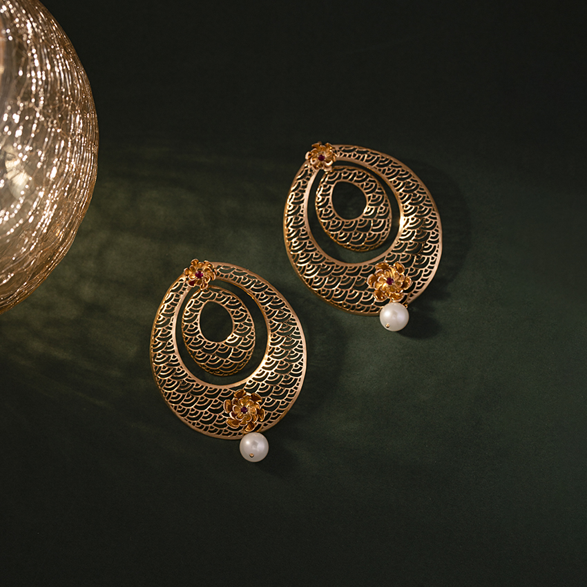 Pansy Blossom Pearl Chand Bali