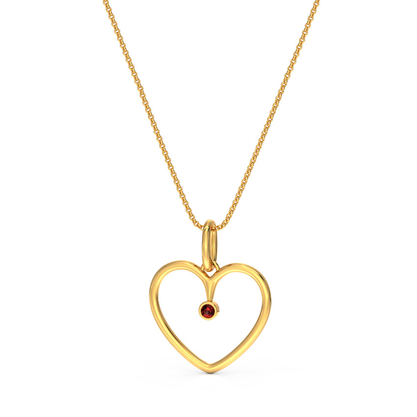 Heart Silhouette Gemstone Pendant