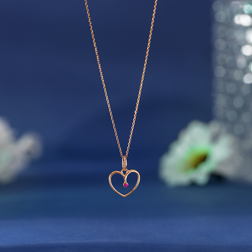 Heart Silhouette Gemstone Pendant